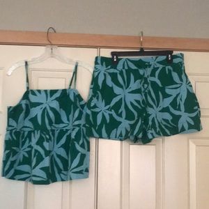 Hawaiian print tank and shorts set by free assembly